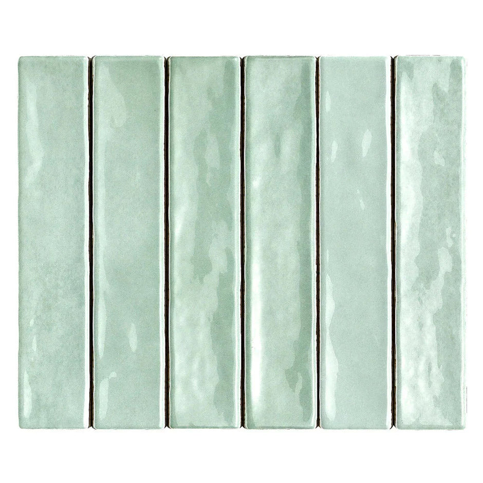 Mallorca Mint Gloss Porcelain Tiles 50x250mm tile