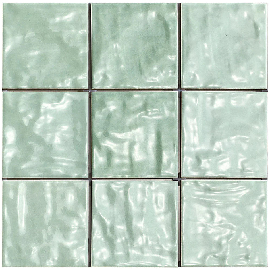 Mallorca Mint Gloss Porcelain Tiles 120x120mm tile