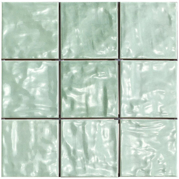 Mallorca Mint Gloss Porcelain Tiles 120x120mm tile