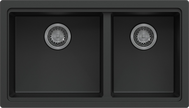 Navona Carysil Maple 6040 Double Bowl Granite Sink 786 x 446 x 200mm Deep Black