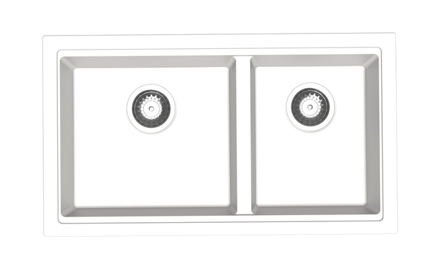Navona Carysil Maple 6040 Double Bowl Granite Sink 786 x 446 x 200mm Snova White