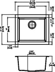 Navona Carysil Maple N100 Single Bowl Granite Sink 540 x 473 x 241mm technical drawing