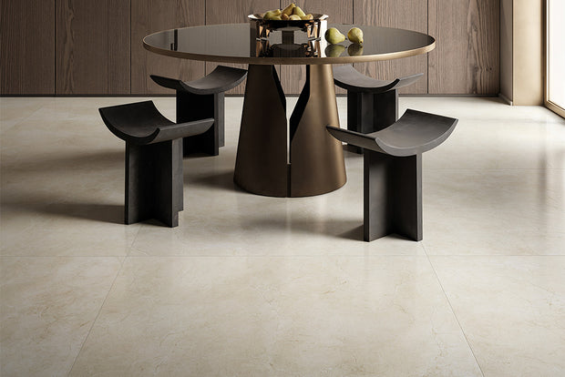 Marfil Art Malfi Marble Look Porcelain Tiles in a room setting