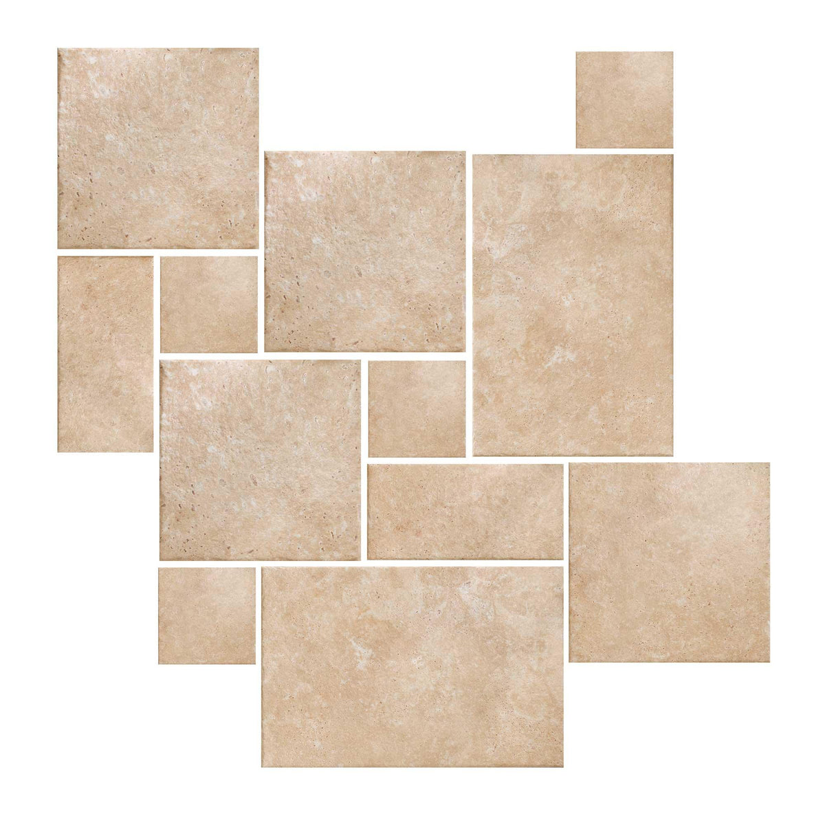 Metz Beige Travertine Look Porcelain Tiles French Pattern tile