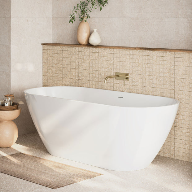 Naples Freestanding Bath With Overflow 1700mm in a styled room