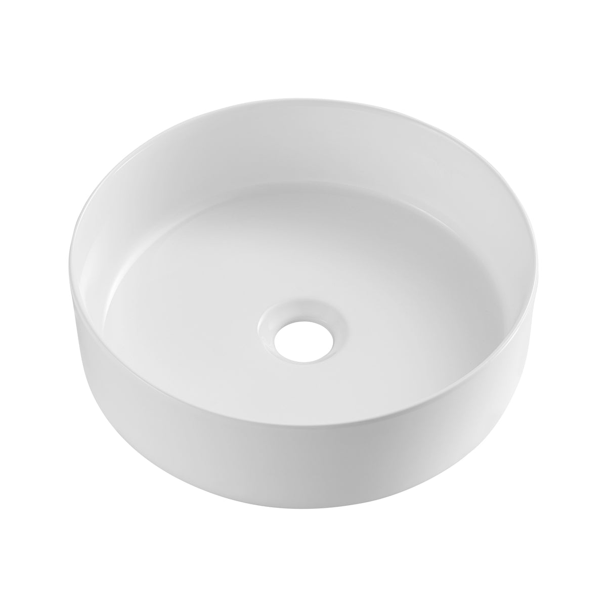 Navona Round Above Counter Ceramic Basin 360 x 360 x 120mm Gloss White