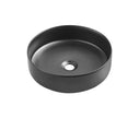 Navona Round Above Counter Ceramic Basin 360 x 360 x 120mm Matte Black
