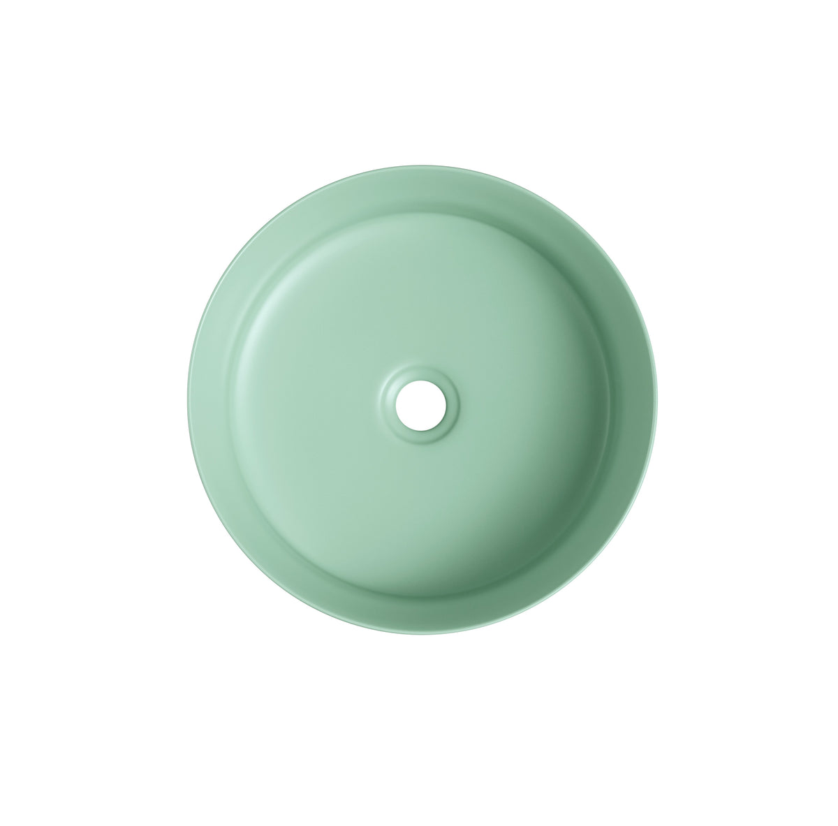 Navona Round Above Counter Ceramic Basin 360 x 360 x 120mm Matte Green