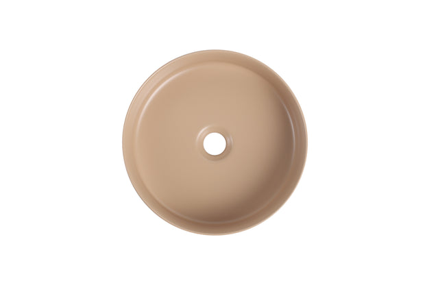 Navona Round Above Counter Ceramic Basin 360 x 360 x 120mm Matte Khaki