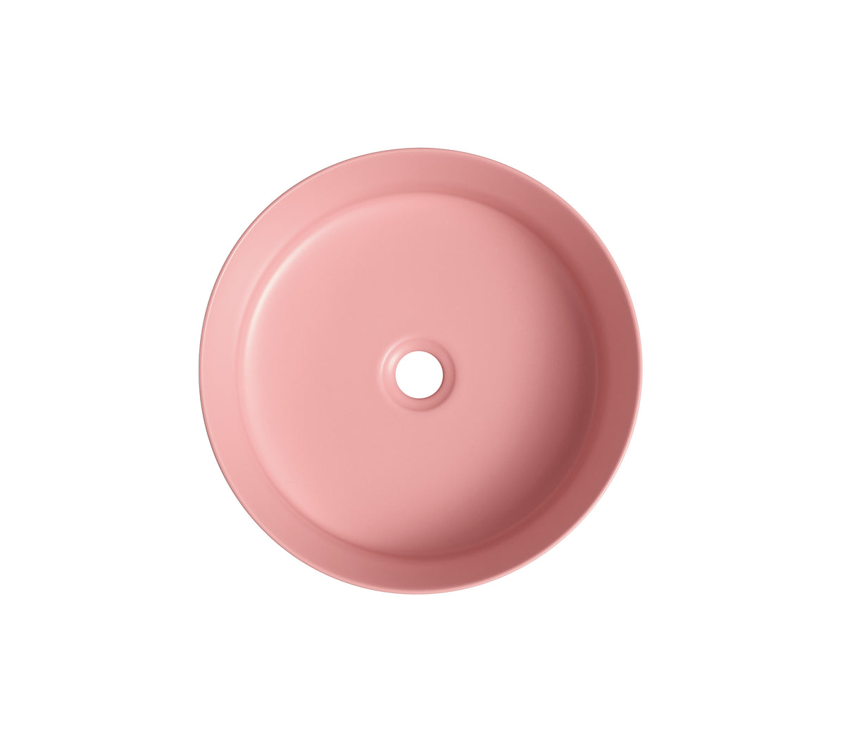Navona Round Above Counter Ceramic Basin 360 x 360 x 120mm Matte Pink