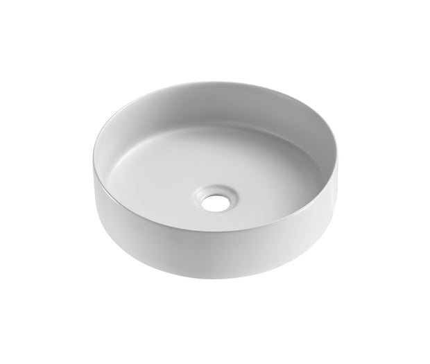 Navona Round Above Counter Ceramic Basin 360 x 360 x 120mm Matte Grey