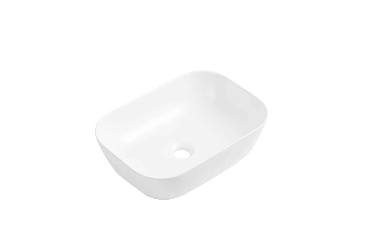 Navona Rectangle Above Counter Ceramic Basin 455 x 320 x 135mm