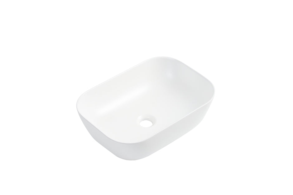 Navona Rectangle Above Counter Ceramic Basin 455 x 320 x 135mm