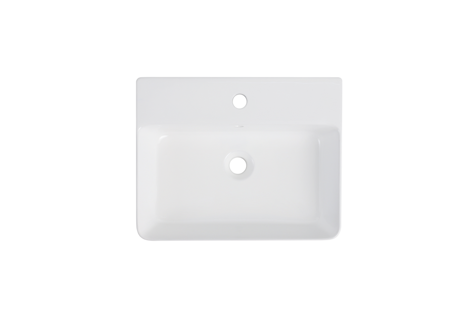 Navona Rectangle Above Counter Ceramic Basin 520 x 420 x 155mm Gloss White