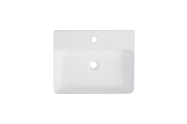 Navona Rectangle Above Counter Ceramic Basin 520 x 420 x 155mm Gloss White