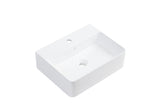 Navona Rectangle Above Counter Ceramic Basin 520 x 420 x 155mm Gloss White