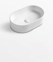 Navona Oval Fluted Above Counter Ceramic Basin 490 x 310 x 130mm