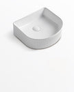 Navona Arch Fluted Above Counter Ceramic Basin 400 x 350 x 130mm