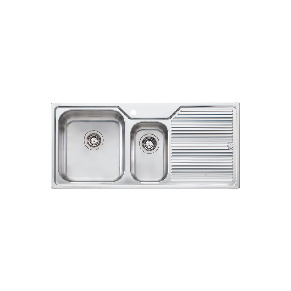 Nu-Petite 1 and 1/2 Bowl Topmount Sink With Drainer