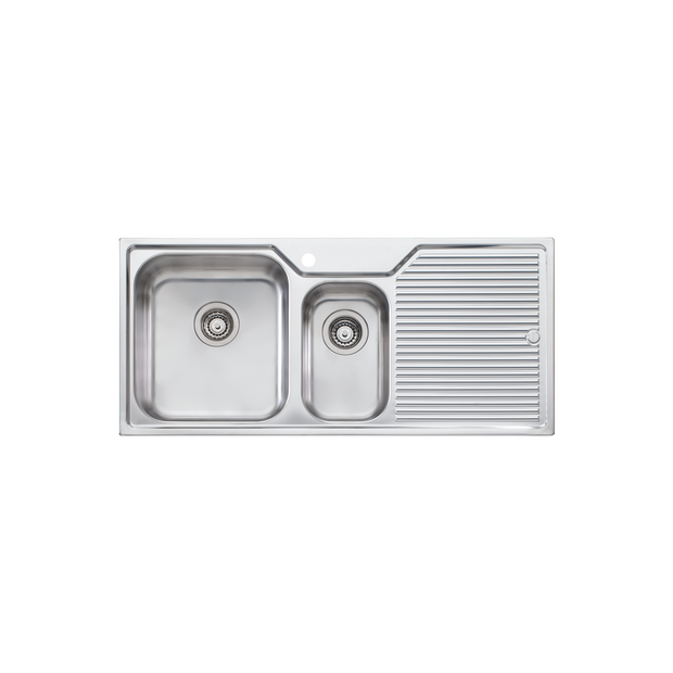 Nu-Petite 1 and 1/2 Bowl Topmount Sink With Drainer
