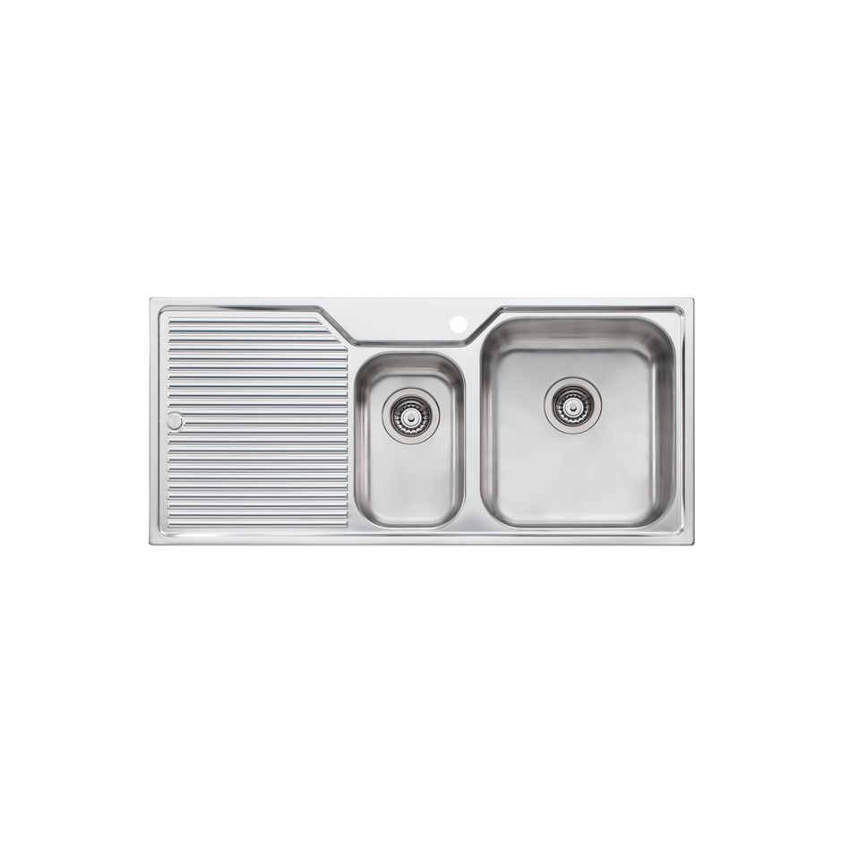 Nu-Petite 1 and 1/2 Bowl Topmount Sink With Drainer