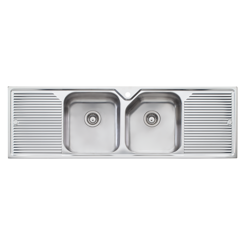 Nu-Petite Double Bowl Topmount Sink With Double Drainer