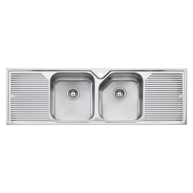 Nu-Petite Double Bowl Topmount Sink With Double Drainer