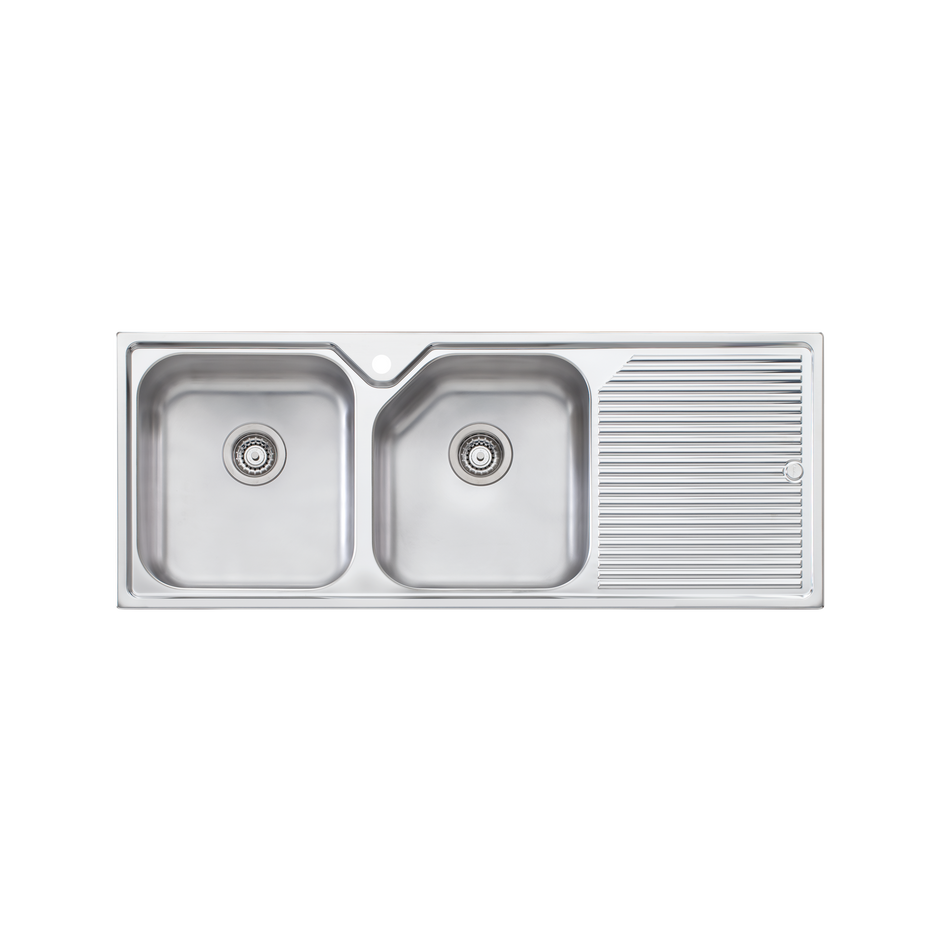 Nu-Petite Double Bowl Topmount Sink With Drainer