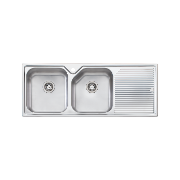 Nu-Petite Double Bowl Topmount Sink With Drainer