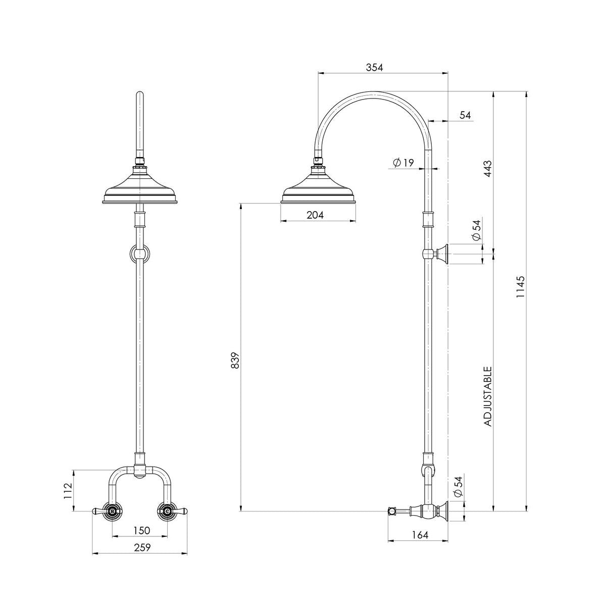 Nostalgia Lever Exposed Shower Set