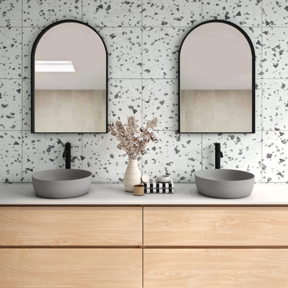Naples Counter Top Circular Basin in a styled room