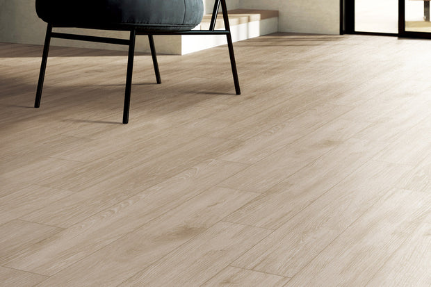 Oakland Natural Timber Look Porcelain Tiles in a room setting