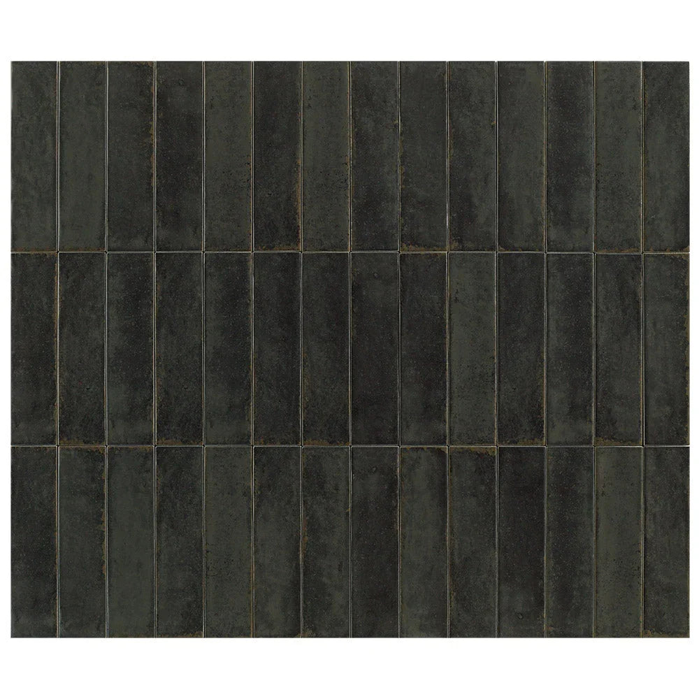 Otway Black Porcelain Tiles in a room setting