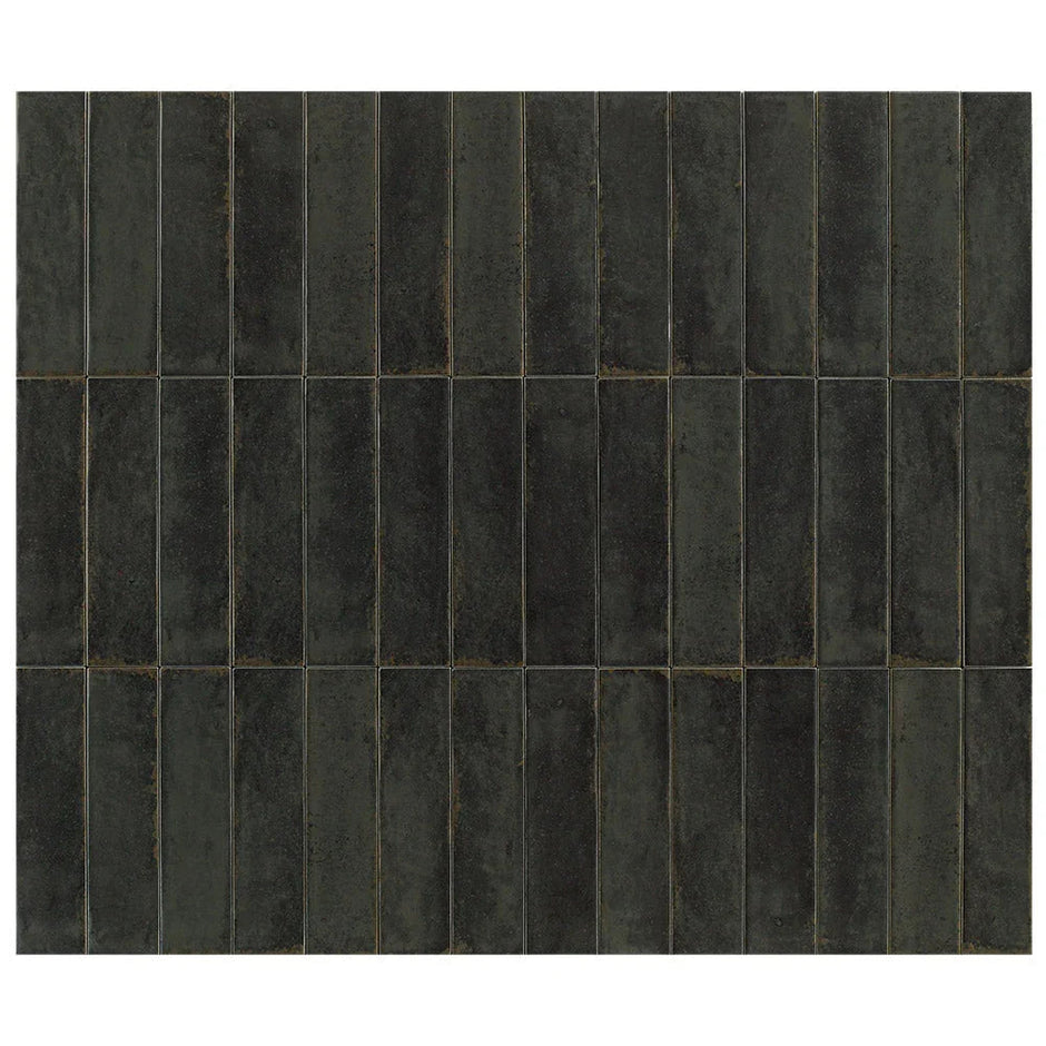 Otway Black Porcelain Tiles in a room setting