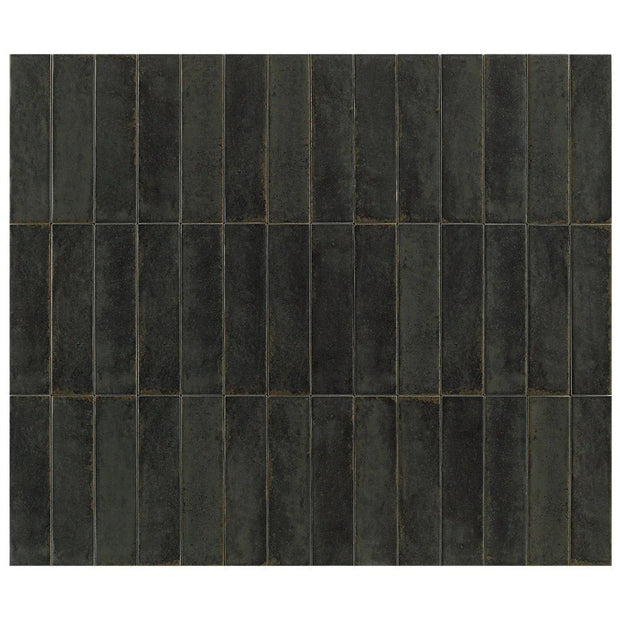Otway Black Gloss Porcelain Tiles in a room setting