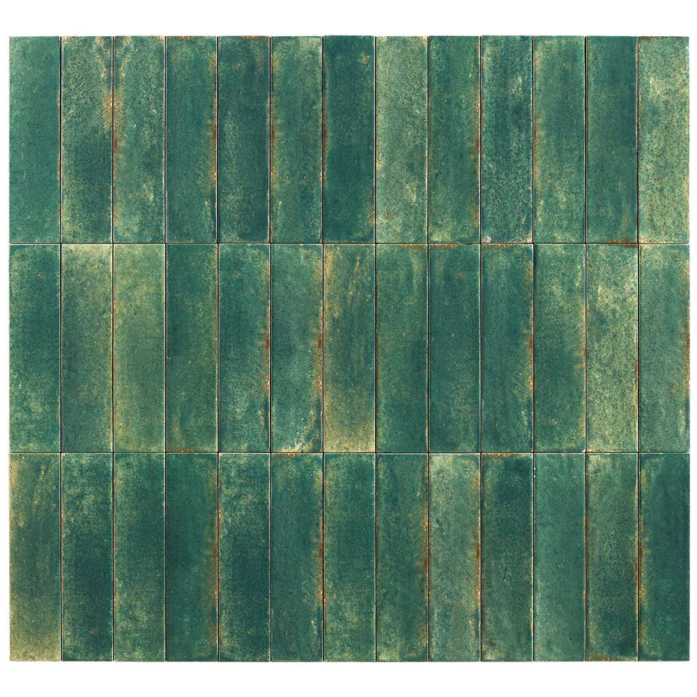 Otway Dark Green Porcelain Tiles in a room setting