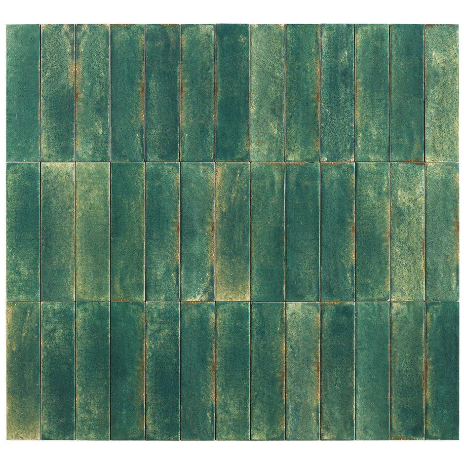 Otway Dark Green Porcelain Tiles in a room setting