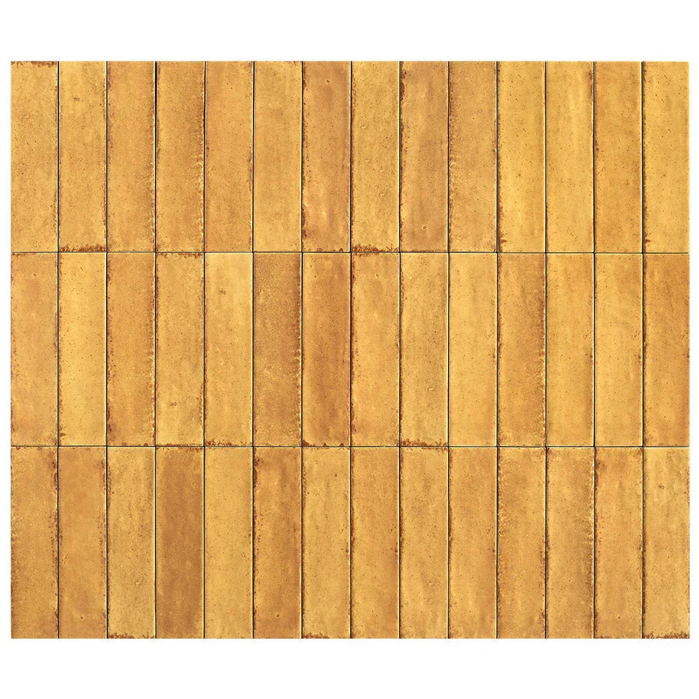 Otway Mustard Porcelain Tiles in a room setting