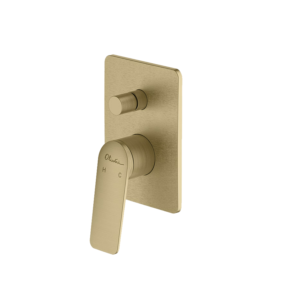 Paris Wall Mixer With Diverter in Classic Gold