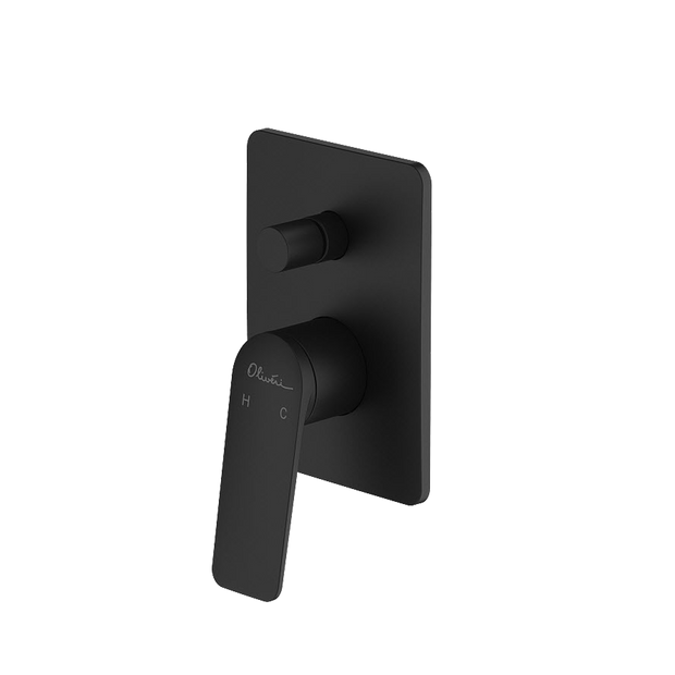 Paris Wall Mixer With Diverter in Matte Black