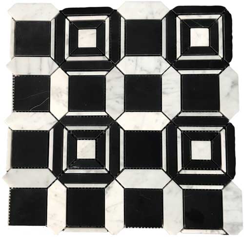 PALACE NERO + CARRARA HONED