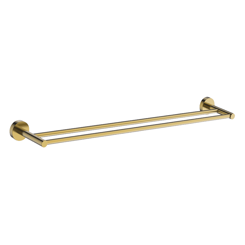 Poco Double Towel Rail 760mm in Brushed Brass