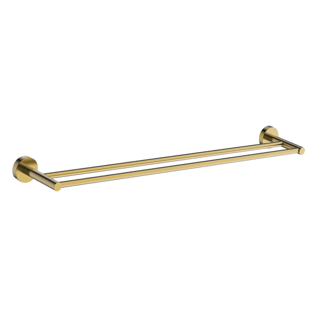Poco Double Towel Rail 760mm in Brushed Brass