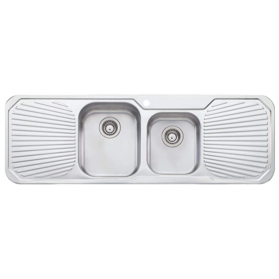 Petite 1 and 3/4 Bowl Sink With Double Drainer