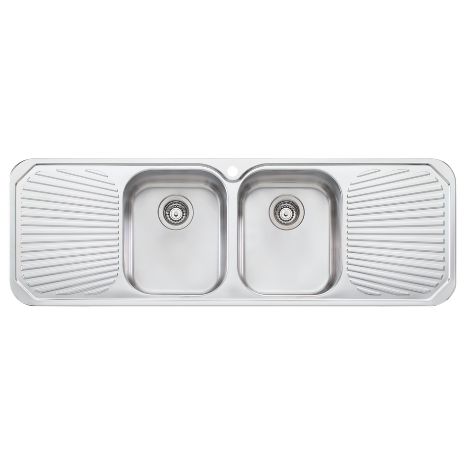 Petite Double Bowl Sink With Double Drainer