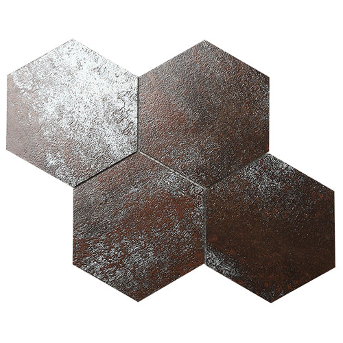 Metallic Antique Iron Hexagon Porcelain Mosaic tile
