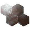 Metallic Antique Iron Hexagon Porcelain Mosaic tile