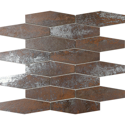 Metallic Antique Iron Hexagon Plus Mini Porcelain Mosaic tile