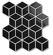Cottage Black Diamond Cube Porcelain Mosaic tile