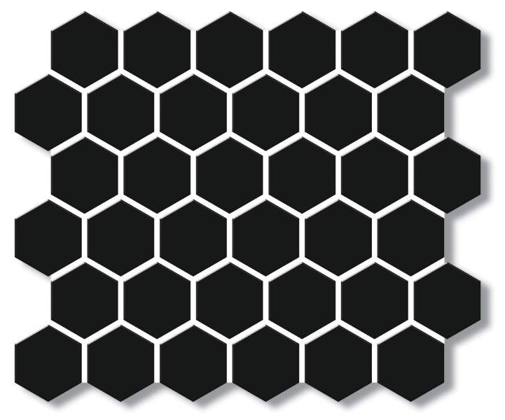 Cottage Black Hexagon Porcelain Mosaic tile